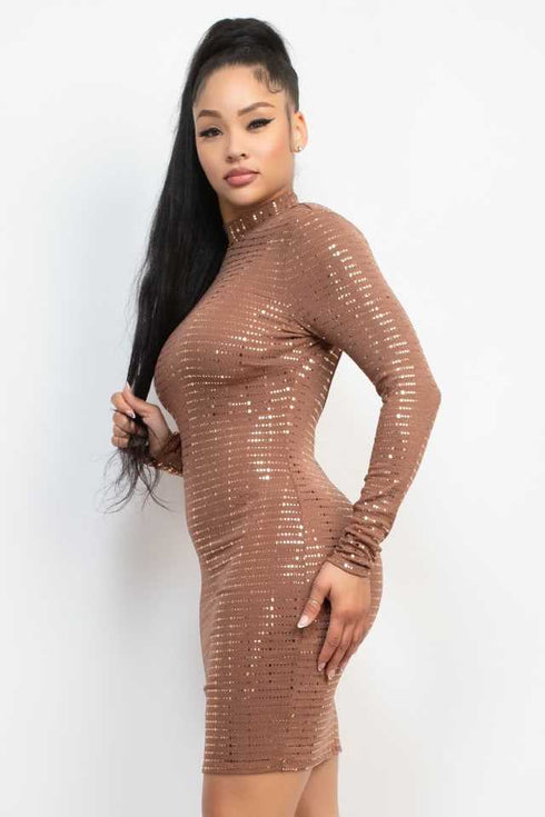 Kate Open-Back Sequin Slinky Bodycon Dress