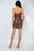 Miranda Tube V-Bar Faux Leather Mini Dress