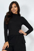 Jimena Ribbed Mock Neck Long Sleeve Top