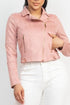 Monica Notch Zippered Suede Rider Jacket