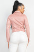 Monica Notch Zippered Suede Rider Jacket