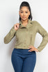 Monica Notch Zippered Suede Rider Jacket
