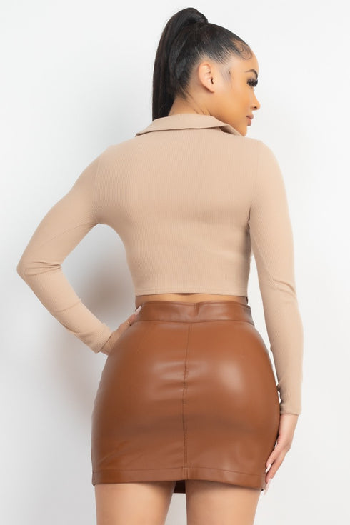 Norma Front Drawstring Crop Top