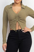 Norma Front Drawstring Crop Top