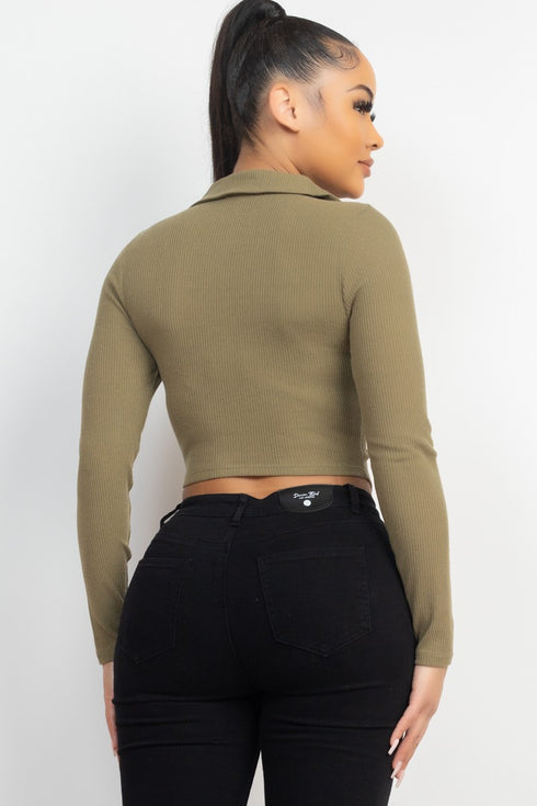 Norma Front Drawstring Crop Top