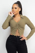 Norma Front Drawstring Crop Top