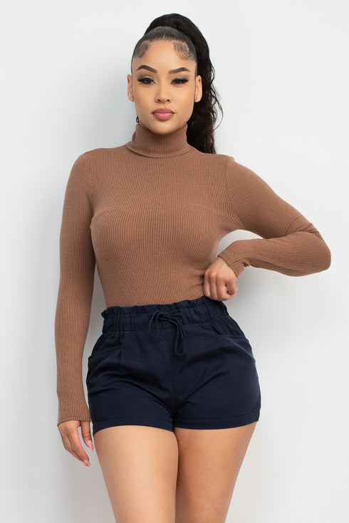 Paulina Long-Sleeve Turtleneck Bodysuit