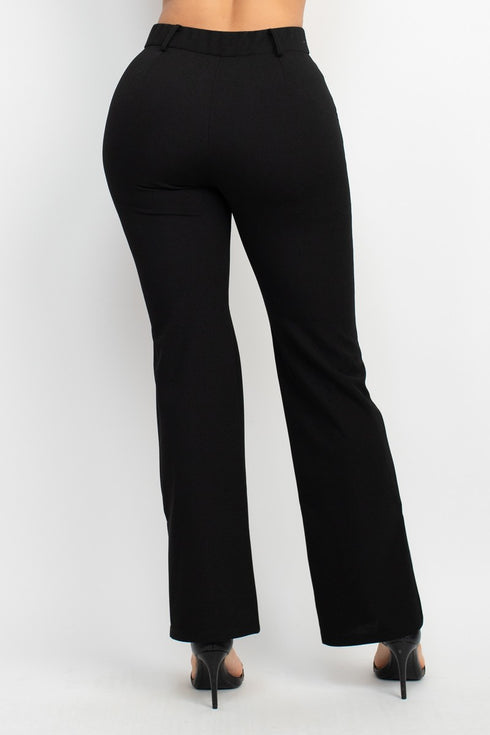 Alondra Elastic Back Side Slit Pants