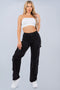 Vintage 90s Streetwear Womens Faded Baggy Wide Leg Cargo Jeans