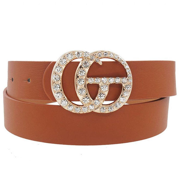 WOMEN STYLISH MULTI RHINESTONE FASHION BUCKLE BELT