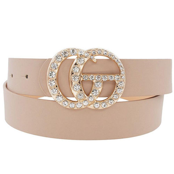 WOMEN STYLISH MULTI RHINESTONE FASHION BUCKLE BELT -