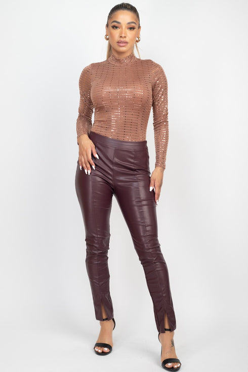 Muriel Sheer Mesh Studded Bodysuit
