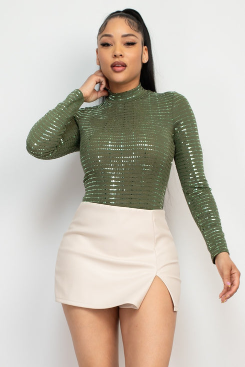 Muriel Sheer Mesh Studded Bodysuit
