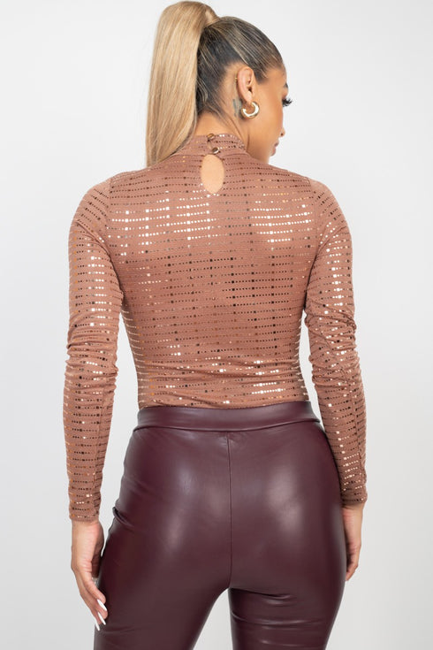 Muriel Sheer Mesh Studded Bodysuit