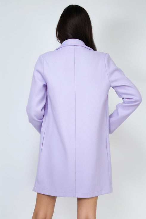 Eloisa Open-Front Notch Solid Coat