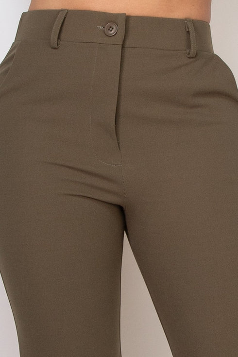 Alondra Elastic Back Side Slit Pants