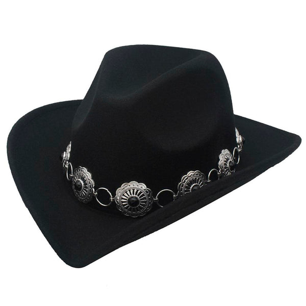 Women Cowboy Hat, Rowdy Western Embellished - Black