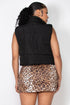 Inez Zip-Up Puffed Pocketed Crop Vest