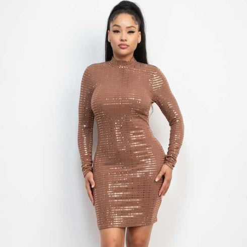 Kate Open-Back Sequin Slinky Bodycon Dress
