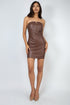 Miranda Tube V-Bar Faux Leather Mini Dress