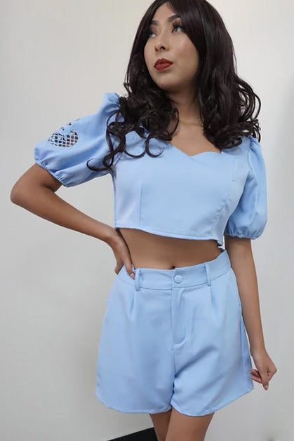 Daisy Womens Summer Two piece short outfit Sexy crop top