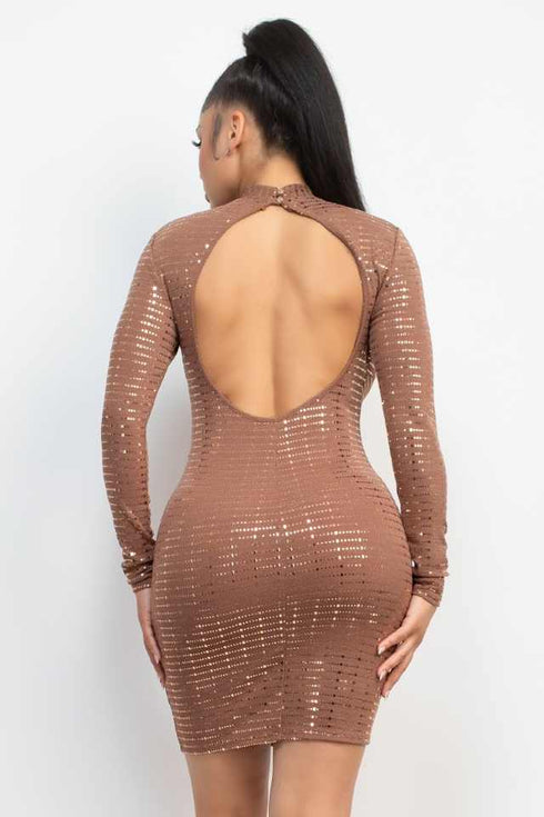 Kate Open-Back Sequin Slinky Bodycon Dress