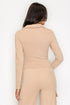 Gloria Zippered Ruched Collared Crop Top/ Sweater