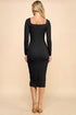 Lucia Sweet Heart Neck Long Sleeve Dress