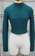 Eliss Mock Neck Smocked Jacquard Crop Top
