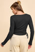 Vivian Wrapping Ribbed Long Sleeve Top