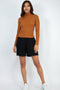 Jimena Ribbed Mock Neck Long Sleeve Top