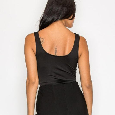 Ariana Rhinestones Scoop-Cut Back Sleeveless Bodysuit
