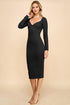 Lucia Sweet Heart Neck Long Sleeve Dress