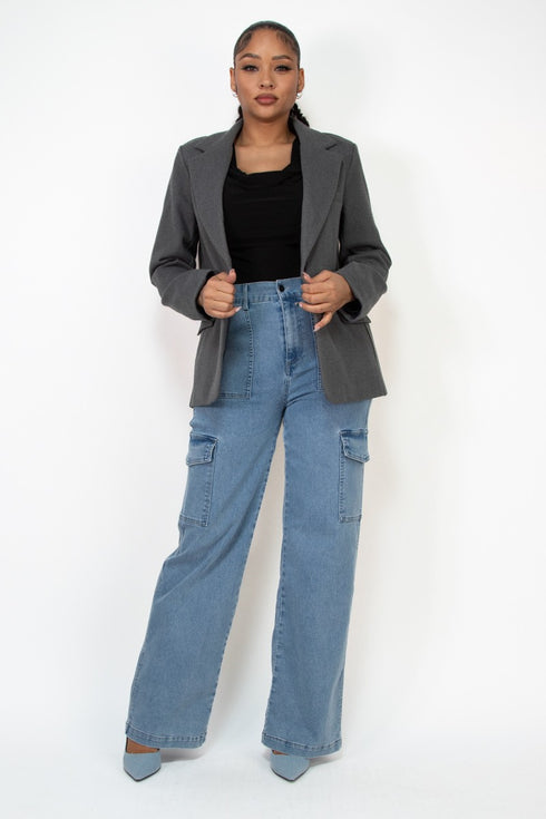 Belen Single-Breasted Herringbone Notch Jacket