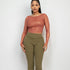 Rosario Foil Mesh Long Sleeve Crop Top