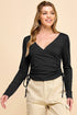 Vivian Wrapping Ribbed Long Sleeve Top