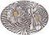 Women Western Belt 1 1/2" Snap On Oval Sunflower Engraving Buckle With Leather - Brown