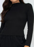 Jimena Ribbed Mock Neck Long Sleeve Top