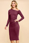 Helen Asymmetry Off Shoulder Side Ruched Midi Dress