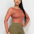 Rosario Foil Mesh Long Sleeve Crop Top