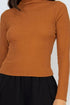 Jimena Ribbed Mock Neck Long Sleeve Top
