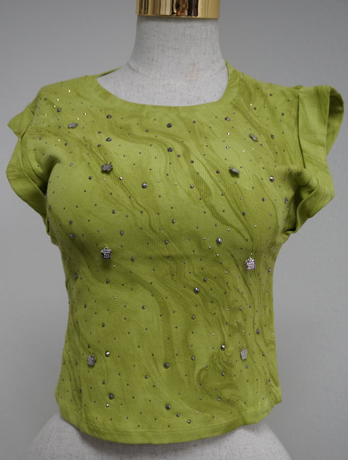 Slay Sleeveless Rhinestones top