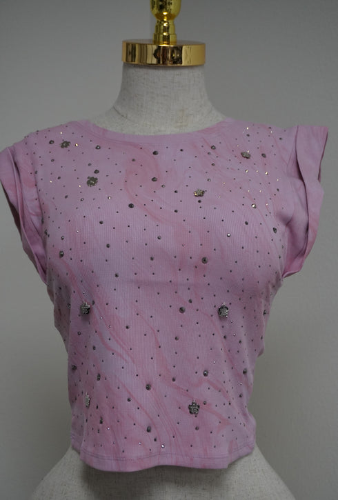 Slay Sleeveless Rhinestones top