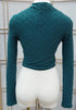 Eliss Mock Neck Smocked Jacquard Crop Top