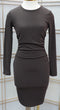 Ivon Side and Back Rushing Rib Long Sleeve Dress
