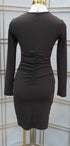 Ivon Side and Back Rushing Rib Long Sleeve Dress
