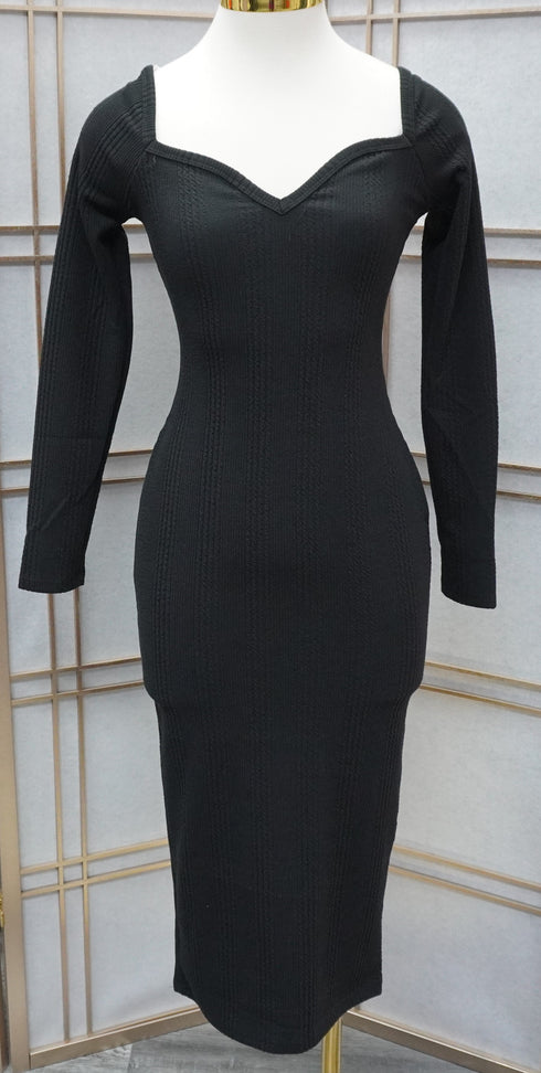 Lucia Sweet Heart Neck Long Sleeve Dress