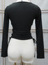 Vivian Wrapping Ribbed Long Sleeve Top