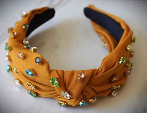 Colorful Rhinestones Headband Fashion Wide Brimmed High Skull Top Hair Accessories