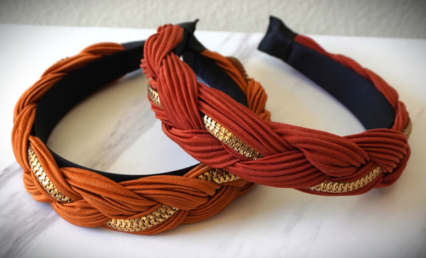 Women Cloth Headband with gold design